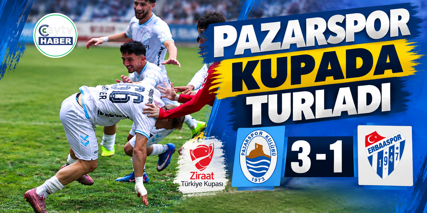 Pazarspor kupada fırtına gibi: Erbaaspor’u 3-1’le geçti
