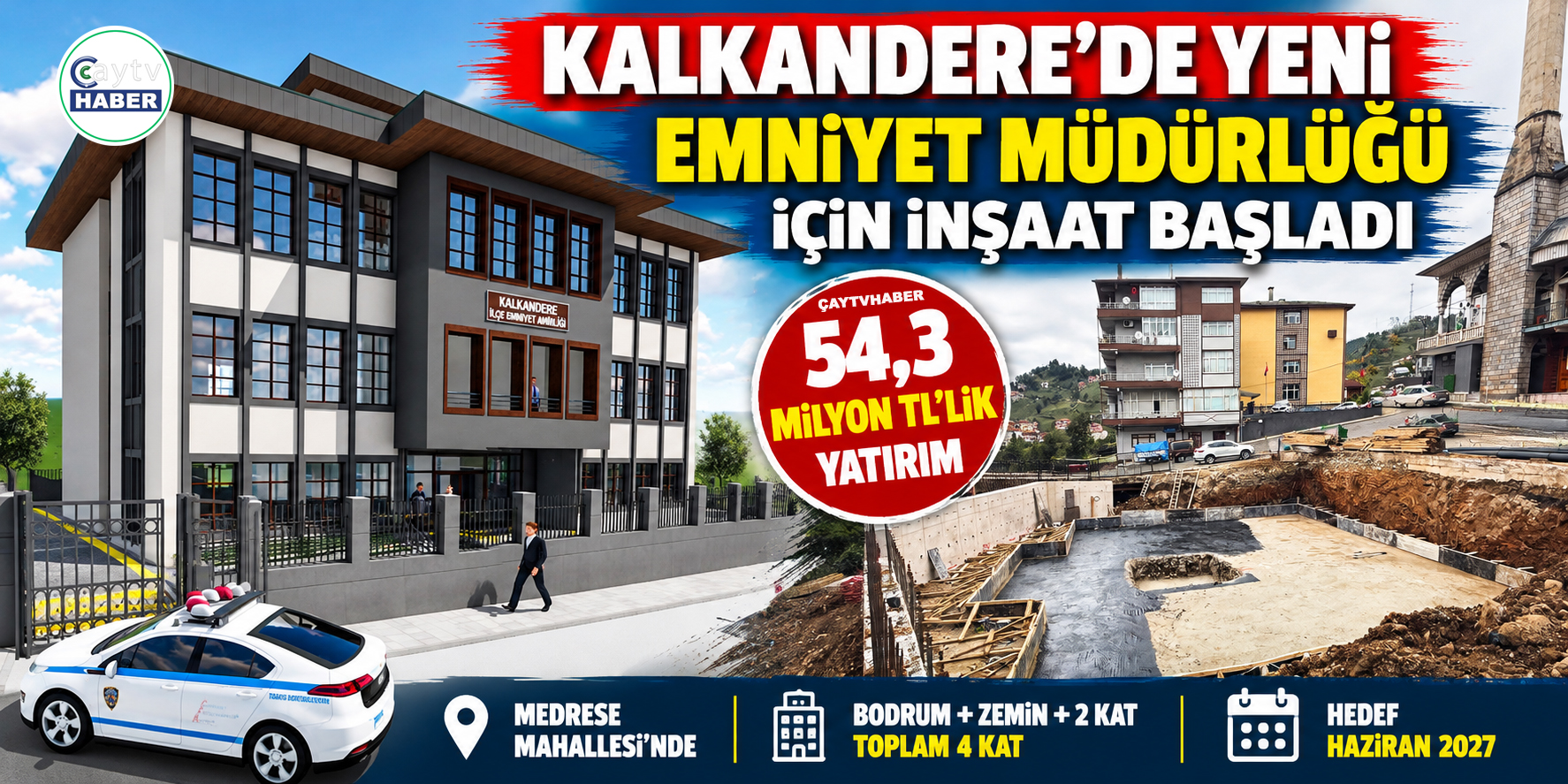 Rize Kalkandere’ye 54,3 Milyon TL’lik Yatırım! Yeni Emniyet Müdürlüğü İçin İlk Adım Atıldı