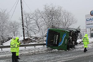 Rize’de soğuk hava ve kar yağışı