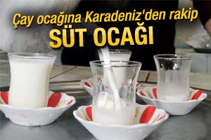 Gümüşhane'de ince belli bardakta sıcak süt servisi