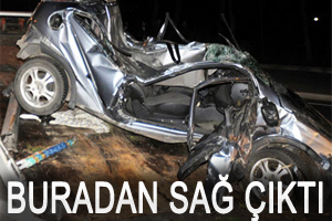 Bu otomobilden sağ kurtuldu