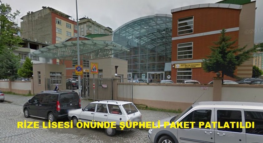 Ali Metin Kazancı Rize Lisesi önünde şüpheli paket