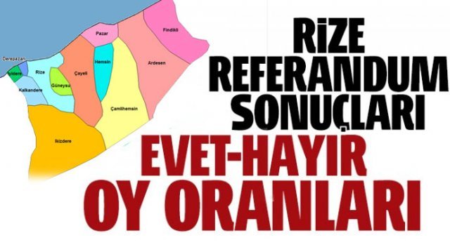 Rize Referandum Nisan 2017 kesin sonuçlar