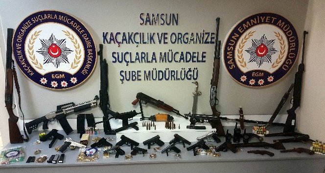 Samsun suç örgütü cephanelik ile yakalandı: 28 gözaltı