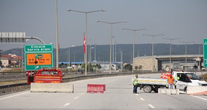 TEM Otoyolu İstanbul istikametinde çalışma başladı