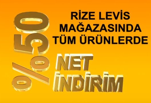 Rize Levis mağazasında net % 50 indirim