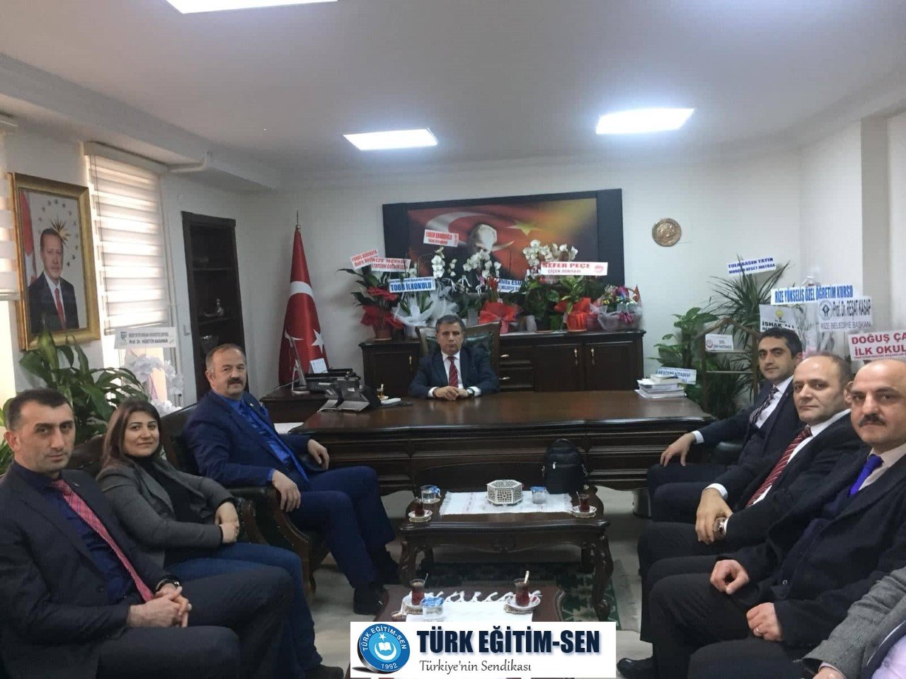 TÜRK EĞİTİM-SEN RİZE ŞUBESİNDEN MİLLİ EĞİTİM MÜDÜRÜ YAŞAR KOÇAK’A ZİYARET