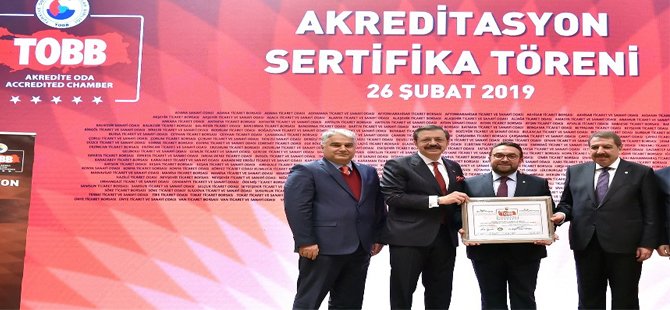 Rize Ticaret Borsası’na A Sınıfı Akreditasyon Belgesi