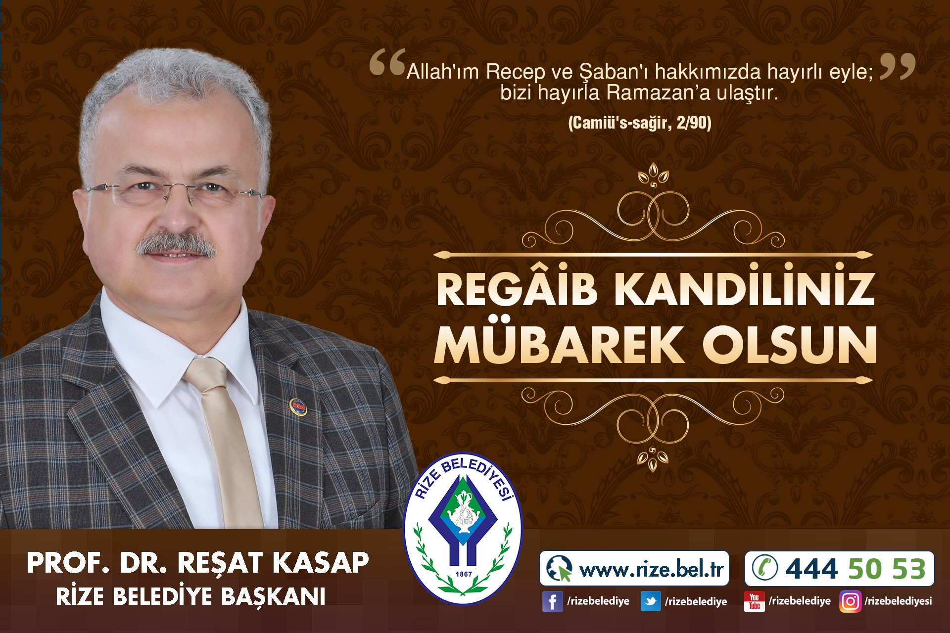BAŞKAN KASAP’TAN ‘REGAİB KANDİLİ’ MESAJI
