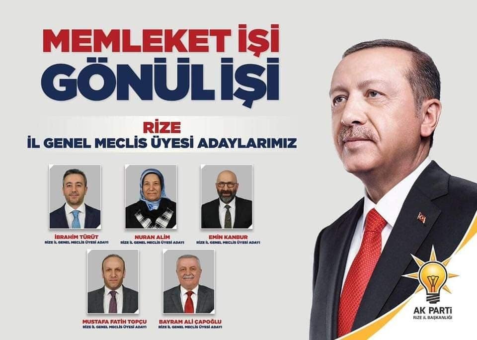 Rize İl Genel Meclisi Merkez İlçede 5 Ak partili