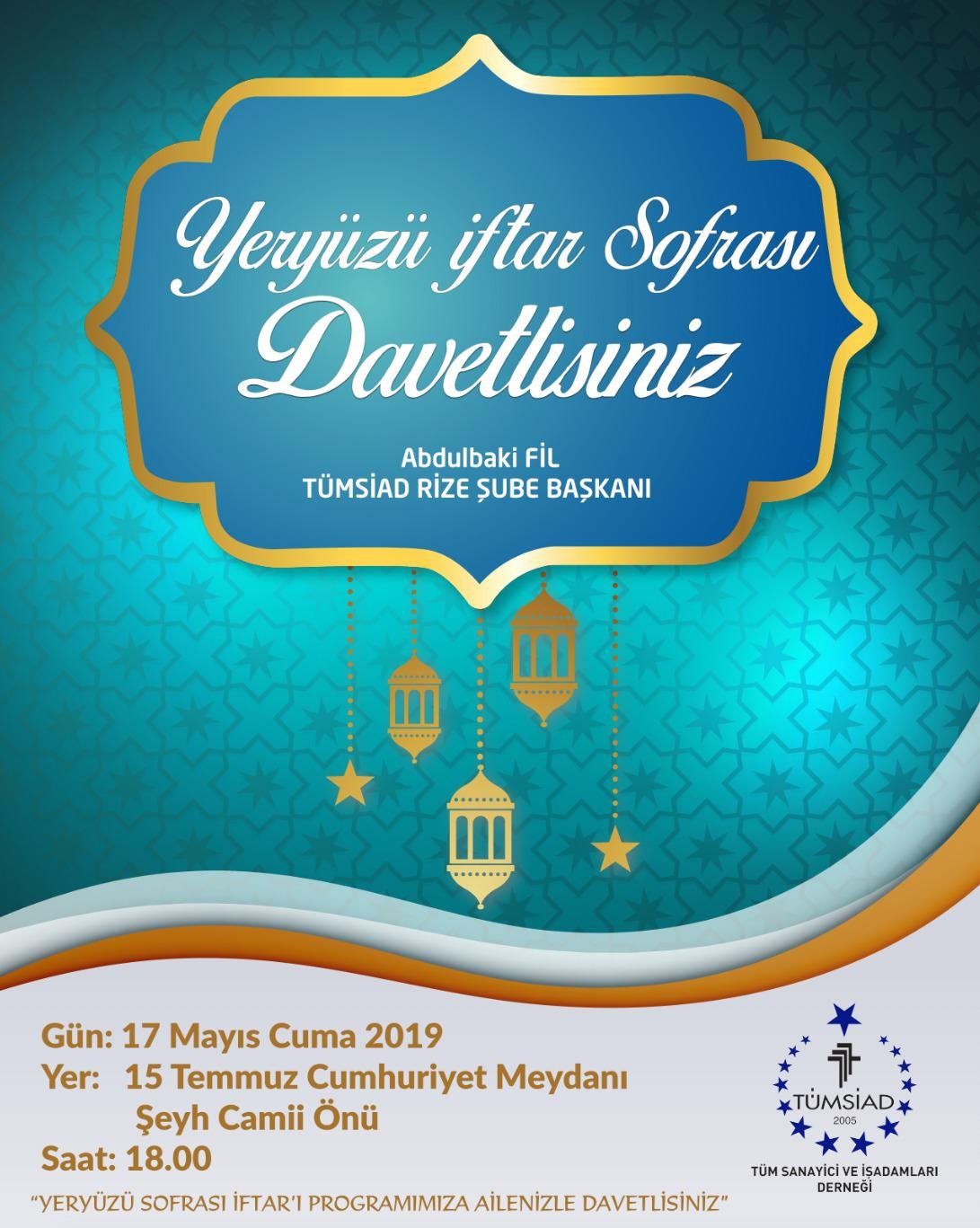Tümsiad RİZE şubesinden “MEYDAN İFTARI”