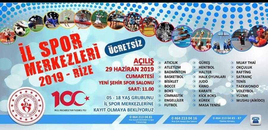 Rize'de Yaz Spor Okulları Açılıyor