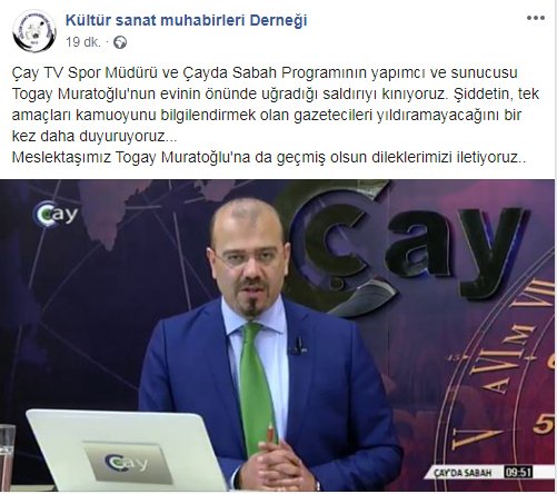 TOGAY MURATOĞLU'NA YAPILAN SALDIRI İÇİN KINAMA