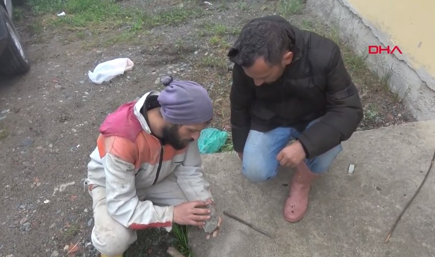 Trabzon'da İlginç taş bulan 'gök taşı' diye uzmanına koşuyor