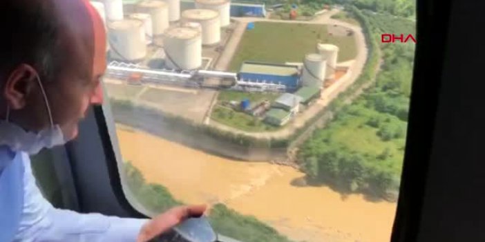 İçişleri Bakanı Süleyman Soylu Sel Bölgesinde Havadan İncelemelerde Bulundu