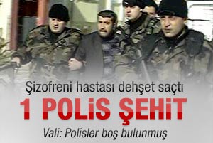 Eşini rehin alan kişi polisi şehit etti