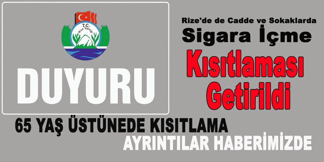 Rize'de de Cadde ve Sokaklarda Sigara İçme Kısıtlaması Getirildi