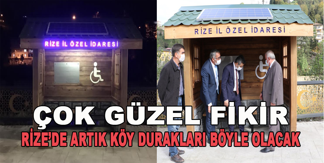 RİZE'DE KÖYLERE YÖRESEL MİMARİDE MODERN DOLMUŞ DURAKLARI YAPILACAK