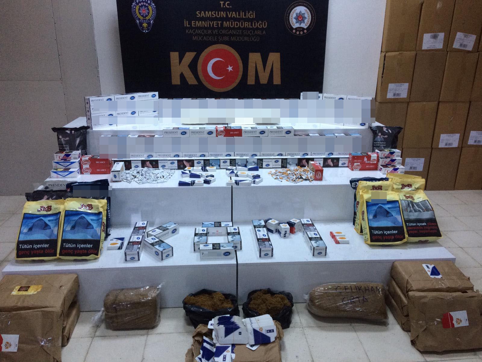 Samsun'da kaçak tütün mamulleri operasyonu