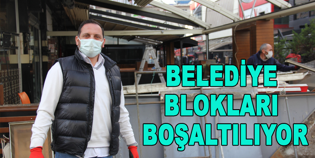 Rize'de kentsel dönüşüm kapsamında yıkılacak iş yerleri esnaflar tarafından boşaltılmaya başlandı