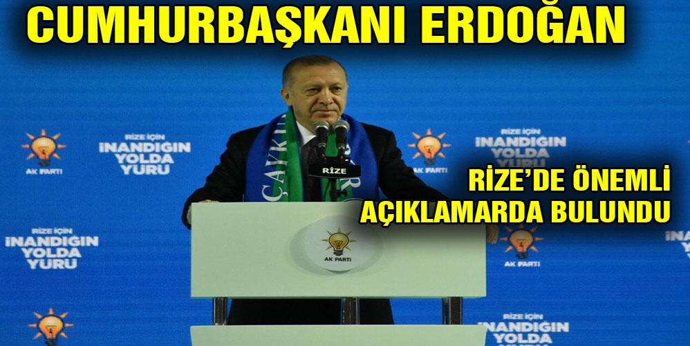 Cumhurbaşkanı Erdoğan Ak parti Rize İl Başkanlığı Kongresine katıldı.