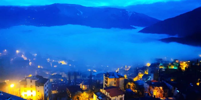 Artvin’de etkili olan sis görsel şölen oluşturdu