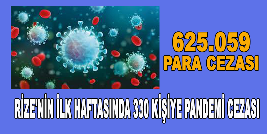 RİZE'NİN İLK HAFTASINDA 330 KİŞİYE PANDEMİ CEZASI