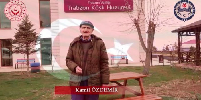 Trabzon huzurevi sakinlerinden anlamlı mesaj