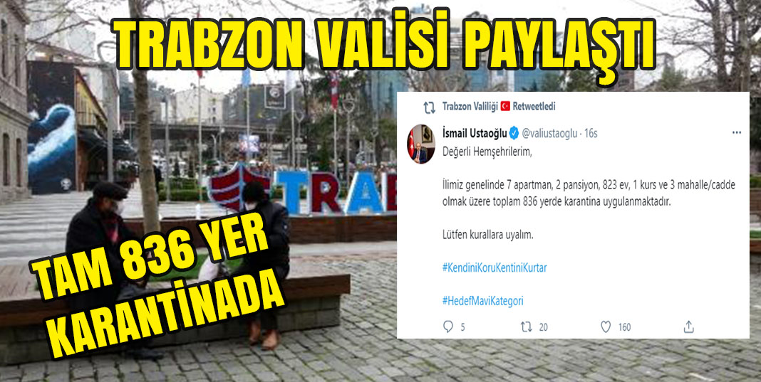Trabzon'da 836 Yer Karantinaya Alındı