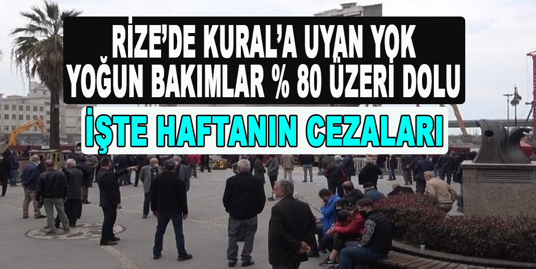 RİZE’DE 04 - 11 NİSAN TARİHLERİ ARASINDA YAPILAN DENETLEMELER SONUCU UYGULANAN CEZALAR