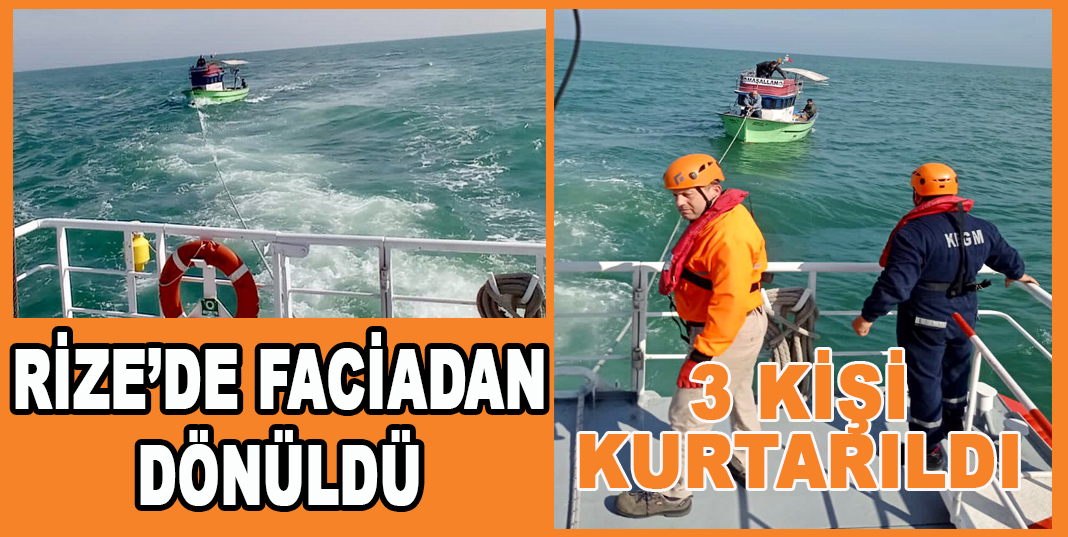 Rize Ardeşen açıklarında sürüklenen tekne kurtarıldı