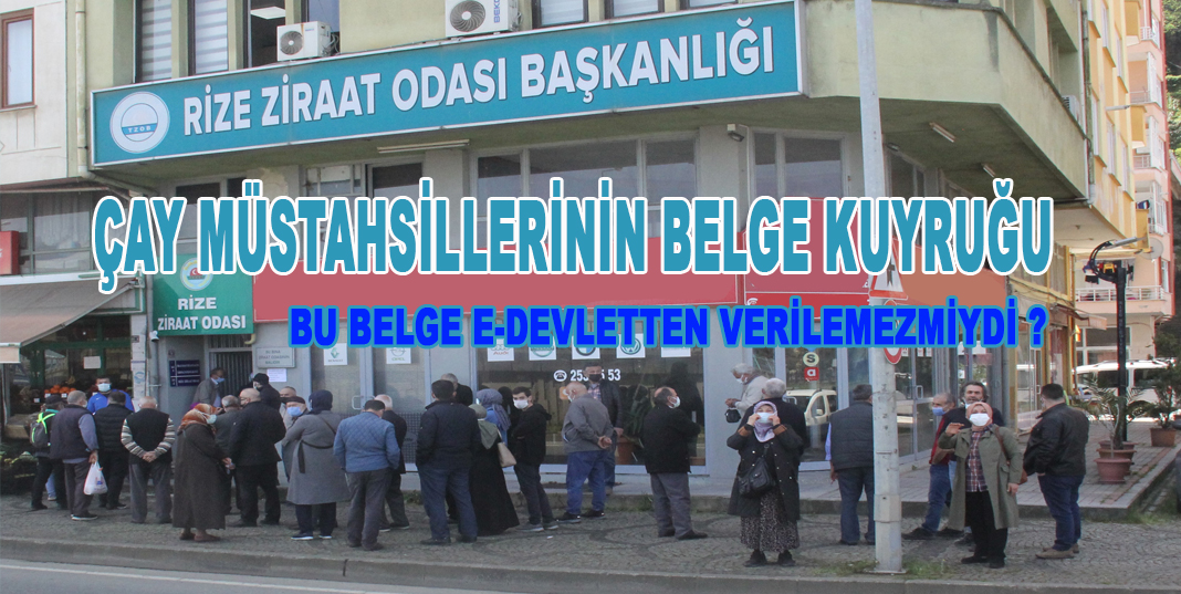 Rize'de Tam kapanma öncesi çay müstahsillerinin belge kuyruğu