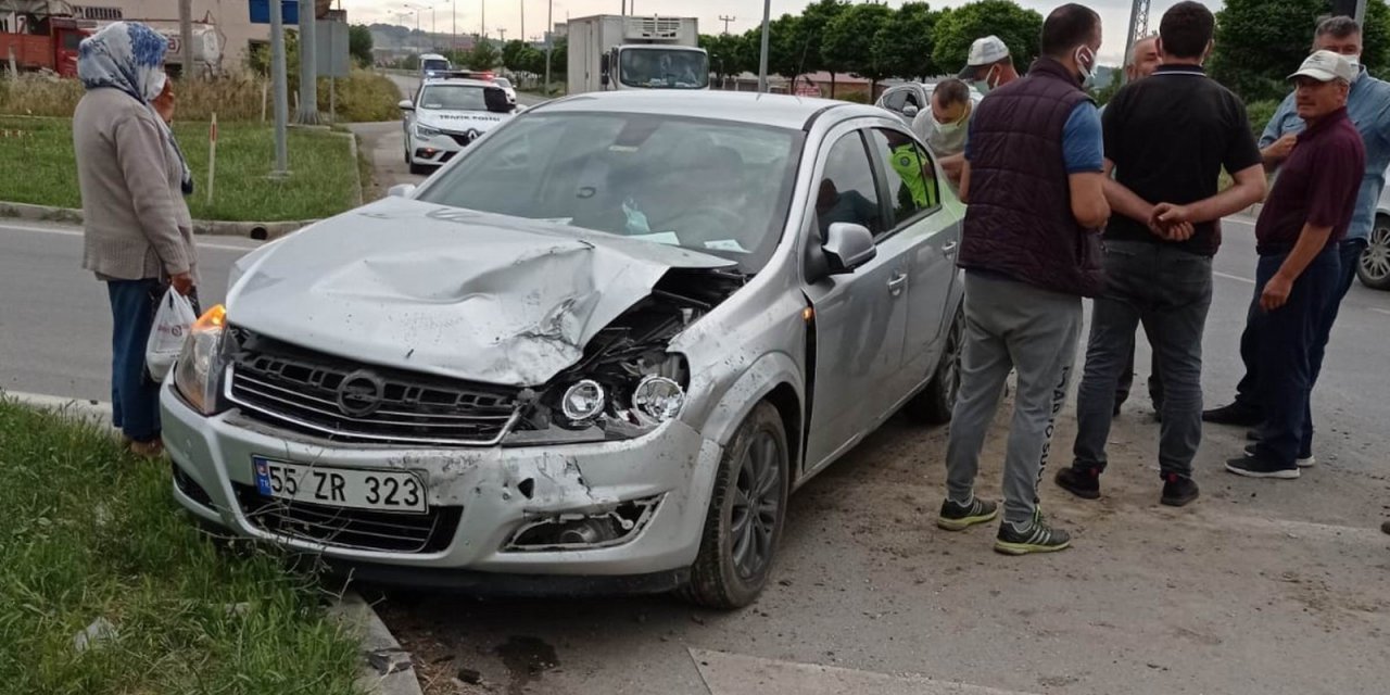 SAMSUN’DA TRAFİK KAZASI: 2 YARALI
