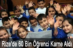 Rize'de 60 Bin Öğrenci Karne Aldı