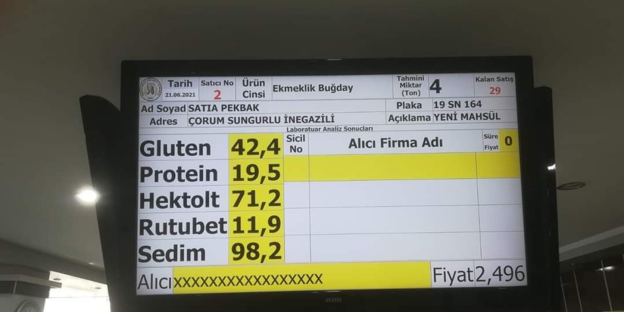 Sezonun İlk Ekmeklik Buğdayı Borsada Satıldı