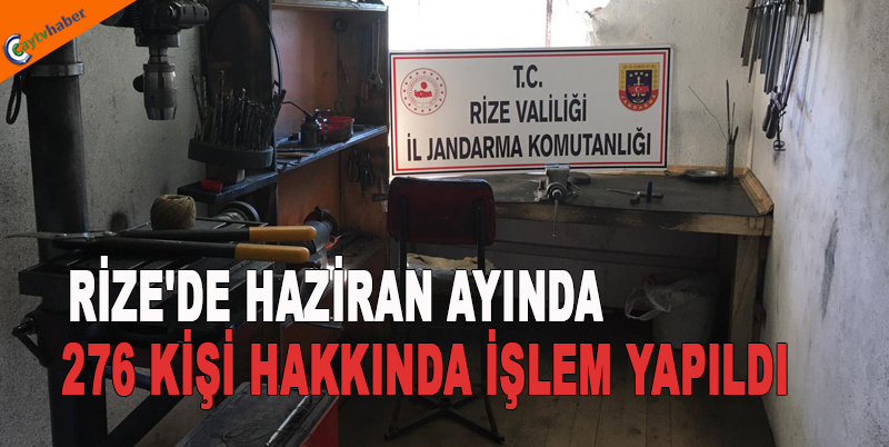 RİZE'DE HAZİRAN AYINDA 276 KİŞİ HAKKINDA İŞLEM YAPILDI