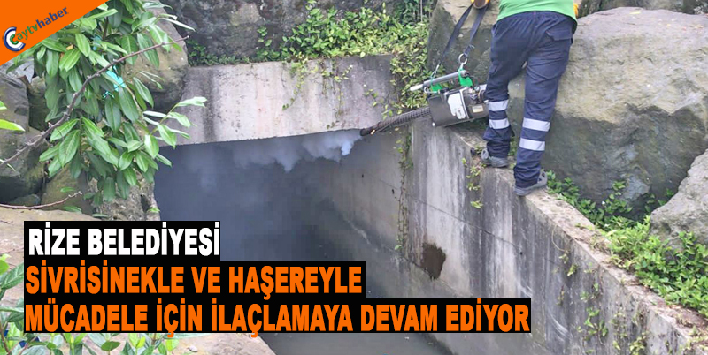 RİZE BELEDİYESİ SİVRİSİNEKLE VE HAŞEREYLE MÜCADELE İÇİN İLAÇLAMAYA DEVAM EDİYOR