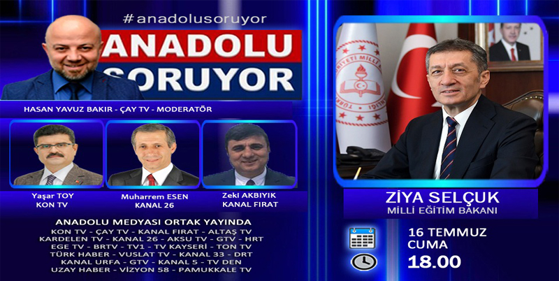 MİLLİ EĞİTİM BAKANI ZİYA SELÇUK ÇAYTV EKRANLARINDA..