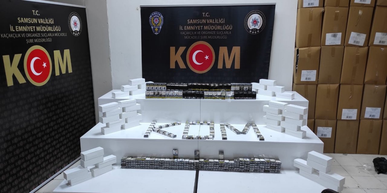Samsun’da 9 Bin Adet Makaron Ve 345 Adet Sahte Bandrollü Sigara Ele Geçti