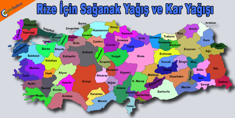 Rize İçin Sağanak Yağış ve Kar Yağışı