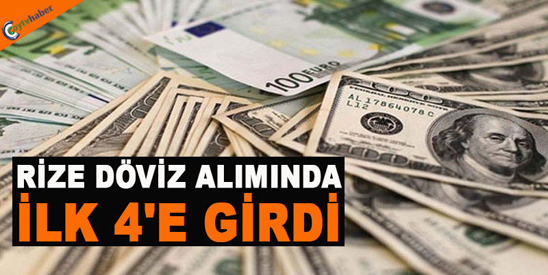 RİZE DÖVİZ ALIMINDA İLK 4'E GİRDİ