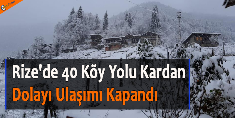 Rize'de 40 Köy Yolu Kardan Dolayı Ulaşımı Kapandı