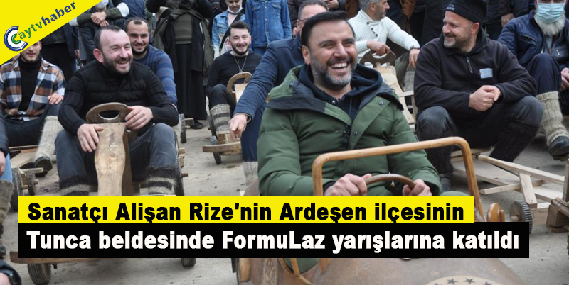 Sanatçı Alişan Rize'nin Ardeşen ilçesinin Tunca beldesinde FormuLaz yarışlarına katıldı