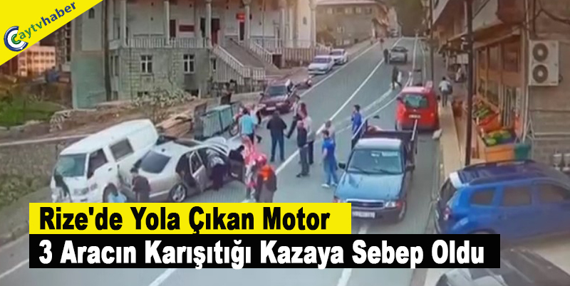 Rize'de Yola Çıkan Motor 3 Aracın Karışıtığı Kazaya Sebep Oldu