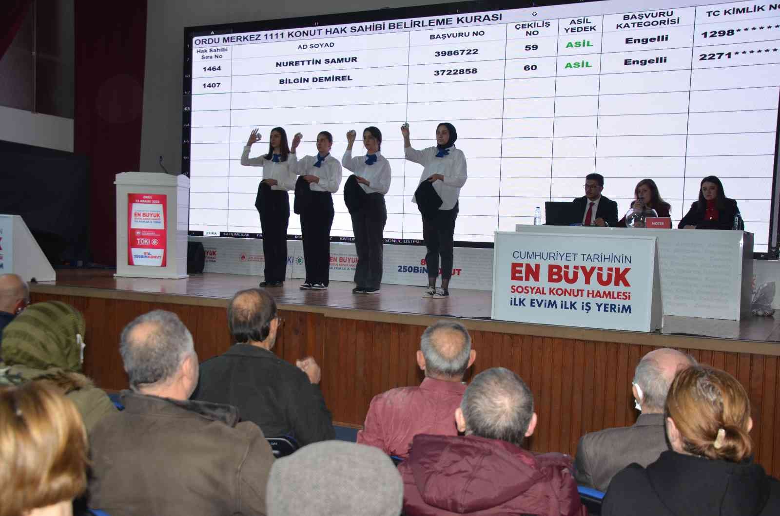 TOPLU KONUT İDARESİ (TOKİ) BAŞKANLIĞI TARAFINDAN ORDU'DA YAPILACAK OLAN, TOPLAMDA 38 BİN 348 KİŞİNİN BAŞVURU YAPTIĞI, 2 BİN 50 KONUT İÇİN, HAK SAHİBİ BELİRLEME KURASI HEYECANI YAŞANDI