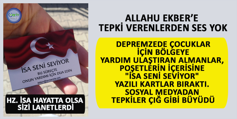 DEPREMZEDE ÇOCUKLAR İÇİN BÖLGEYE YARDIM ULAŞTIRAN ALMANLAR, POŞETLERİN İÇERİSİNE "İSA SENİ SEVİYOR" YAZILI KARTLAR BIRAKTI. SOSYAL MEDYADAN TEPKİLER ÇIĞ GİBİ BÜYÜDÜ
