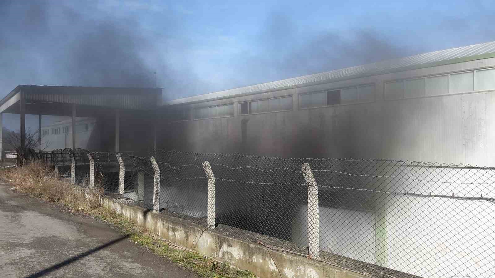 TRABZON'UN ARSİN İLÇESİNDE BUGÜN SABAH SAATLERİNDE BİR DEPODA ÇIKAN YANGIN VE SONRASINDA GÖKYÜZÜNÜ KAPLAYAN YOĞUN DUMAN PANİĞE NEDEN OLDU