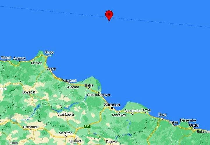 SAMSUN AÇIKLARINDA KARADENİZ'DE 3,8 BÜYÜKLÜĞÜNDE BİR DEPREM MEYDANA GELDİ