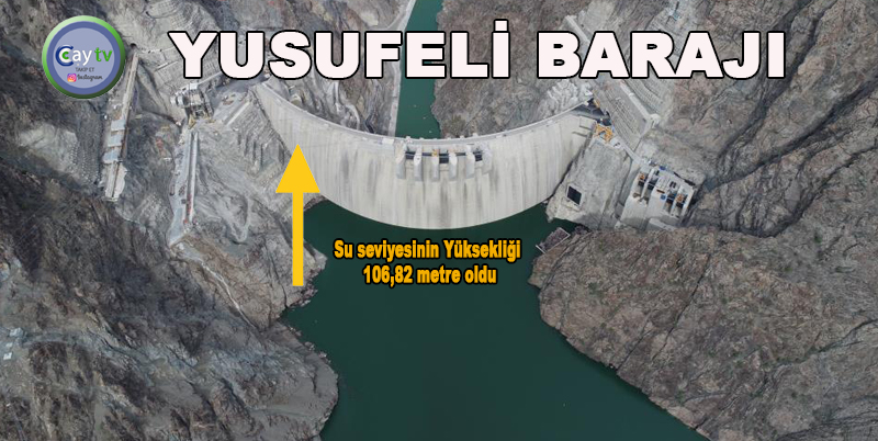 ARTVİN'DE ÇORUH NEHRİ ÜZERİNDE YAPIMI TAMAMLANARAK 22 KASIM 2022'DE SU TUTMAYA BAŞLAYAN YUSUFELİ BARAJI VE HİDROELEKTRİK SANTRALİ'NDE (HES) SU SEVİYESİNİN YÜKSEKLİĞİ 106,82 METRE OLDU