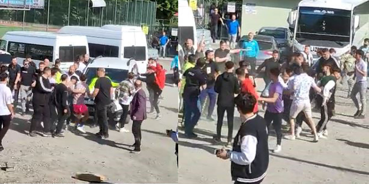 ARTVİN'İN BORÇKA İLÇESİNDE AMATÖR MAÇTA KAVGA ÇIKTI , POLİS TARAFTARI HAVAYA ATEŞ EDEREK AYIRDI